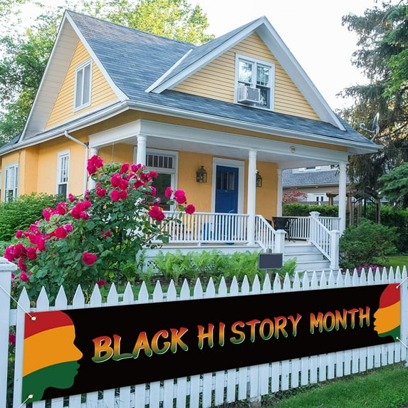 Black History Month Fence Banner African American National Holiday Party Photo Booth Backdrop Yard Lawn Sign Outdoor Decoration