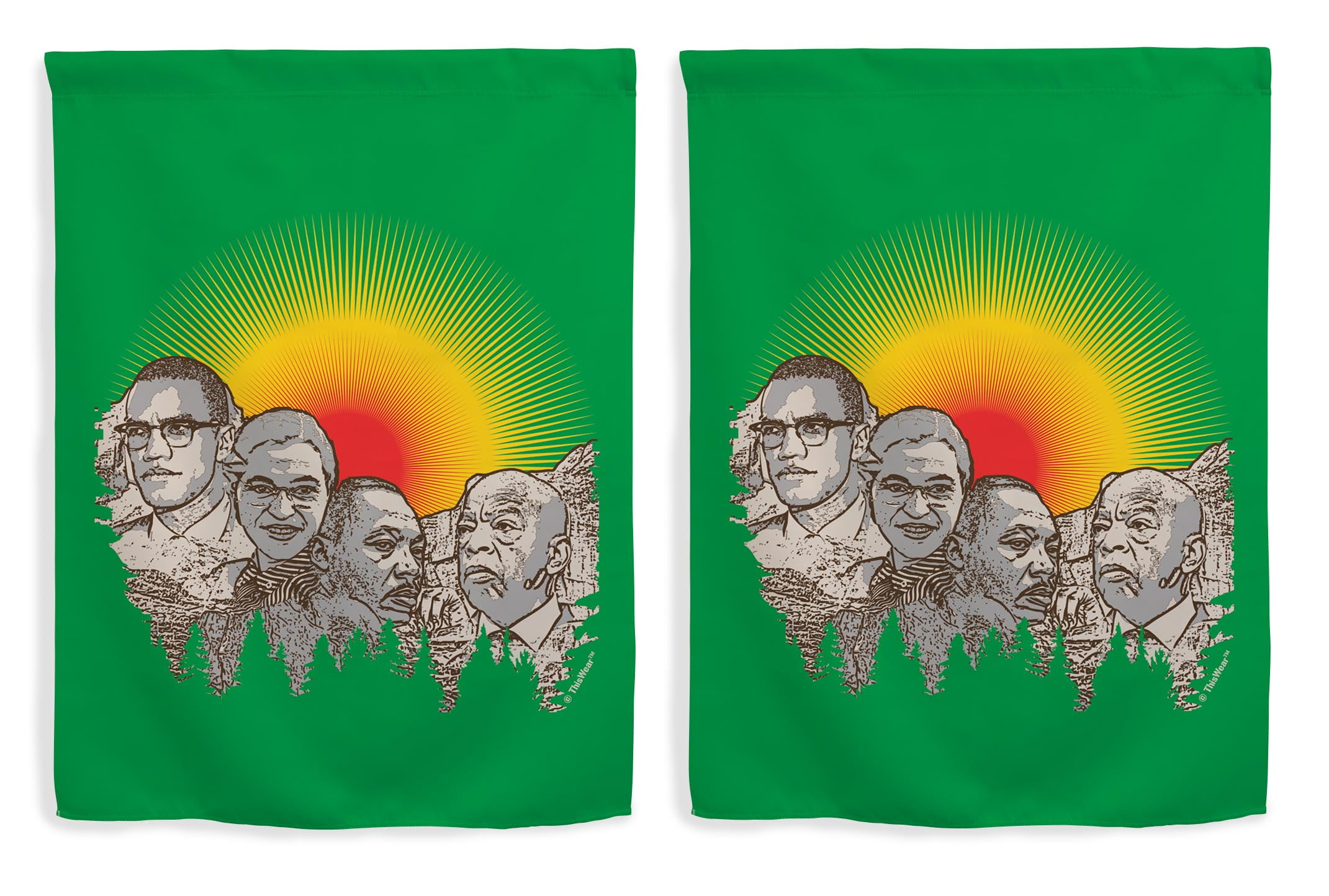 Black History Month Flag Civil Rights Leaders of History Mount Rushmore ...
