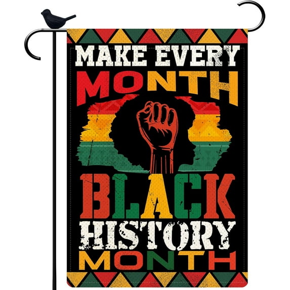 Black History Month Garden Flag 12.5'''' x 18'''' Black History Month Decoration African American Celebration February Festival Holiday Party Decoration Double Sided Lawn Front Yard Sign