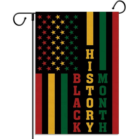 Black History Month Garden Flag Star Stripes African American Heritage Festival Vertical Double Sized Yard Outdoor Decoration