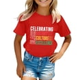 thumbnail image 1 of Black History Month Girls' T Shirt Celebrating Black History Culture Excellence Letter Print Red 4 Y-5 Y, 1 of 4