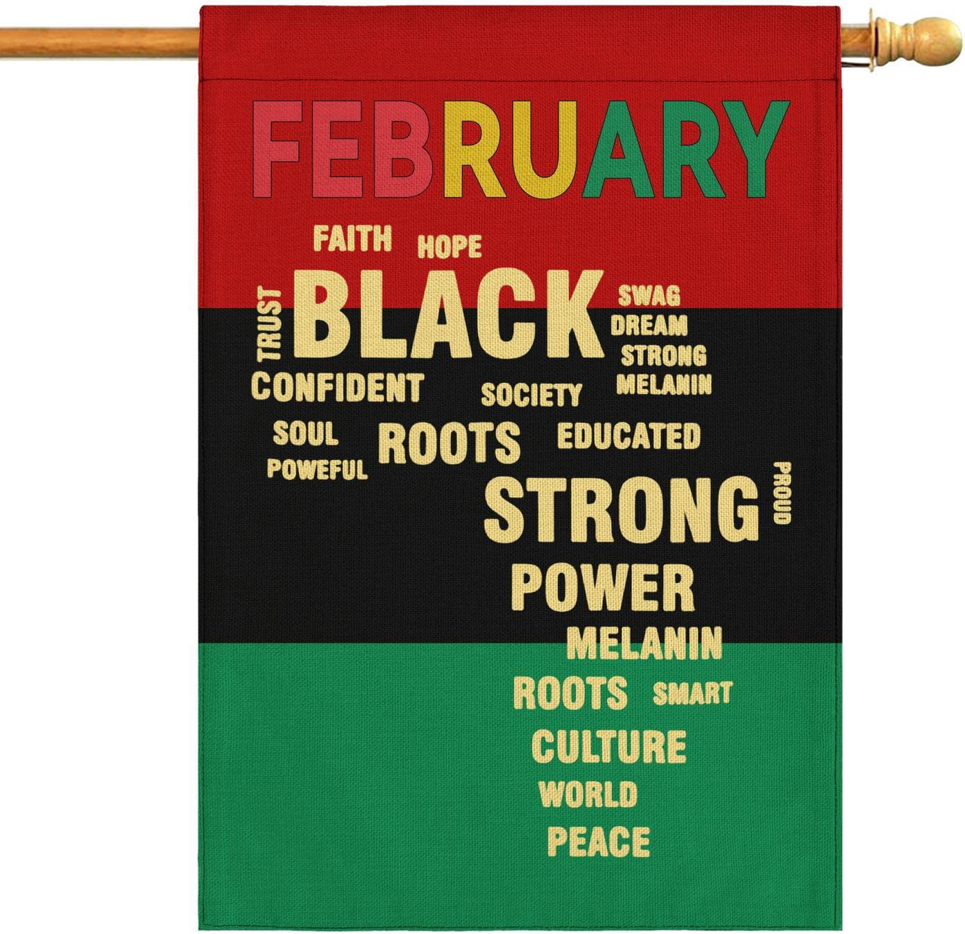 Black History Month House Flag February Decorative Sign Vertical Double ...