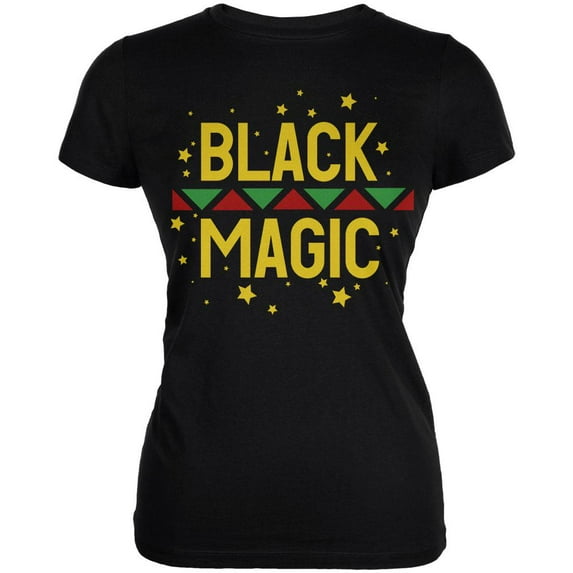 Black History Month Magic Star Pan African Juniors Soft T Shirt Black MD