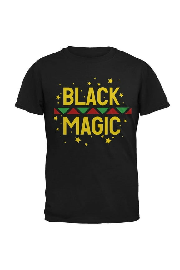 Black History Month Magic Star Pan African Mens T Shirt Black MD