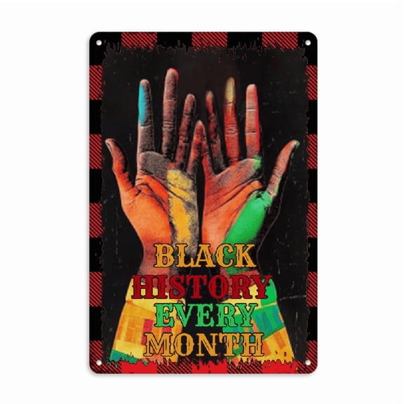 [Black History Month Multipurpose Decor] 1pc Modern Black History Month Metal iron Sign, 8*12 inches, Multipurpose Wall Hanging Decor for Home, Living Room, Bedroom - No Electricity Needed