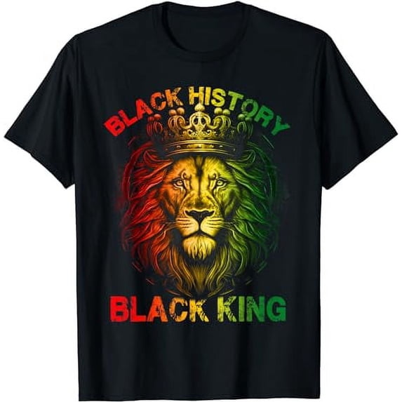 Black History Month Shirt Lion Black History Black King Mens T-Shirt