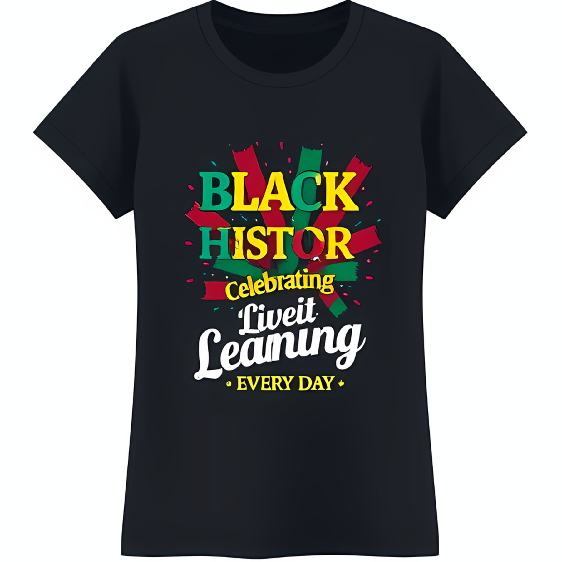Black History Month TShirt Colorful Graphic Circle Design with Bold