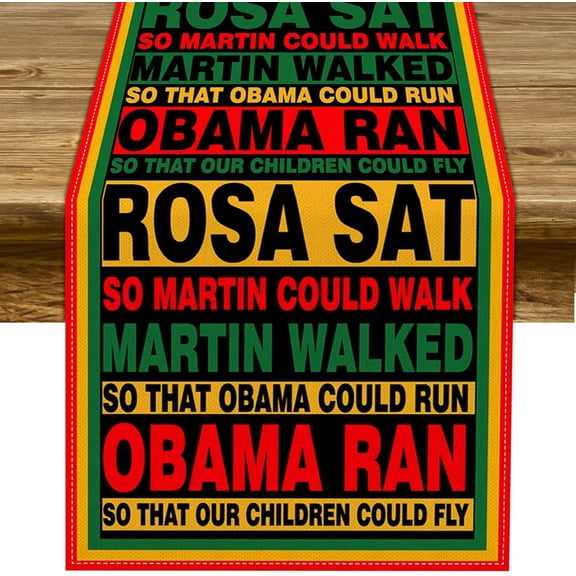 Black History Month Table Runner Pan Afro African American Independence Day Heritage Decoration Home Kitchen Dining Room Decor (Pattern-B, 13.8" x 71")