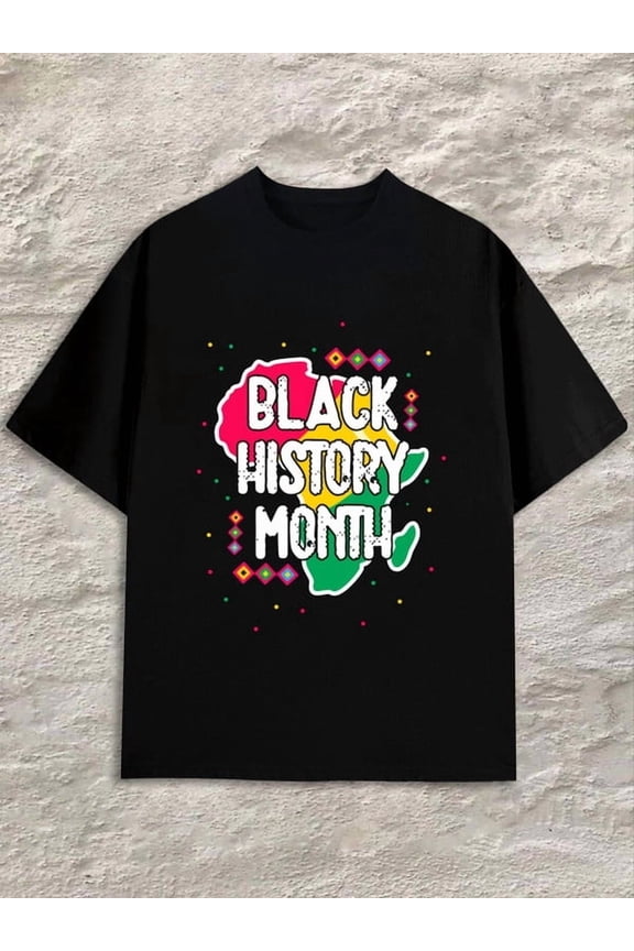 Black History Month men black New spring and fall printed T-shirts, fashionable and trendy Casual Unisex Shirt Graphic tshirts Retro Unisex Shirt Printed tshirts