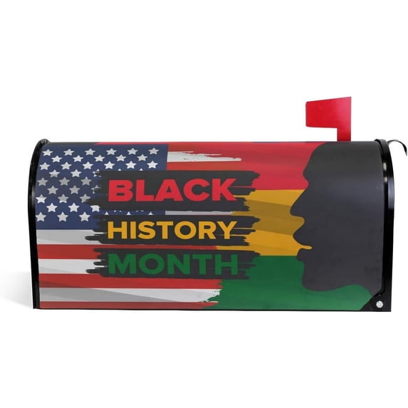 Black History Month2 Magnetic Mailbox Cover MailWraps Garden Yard Home Decor for Outside Oversized-25.5" x20.8"