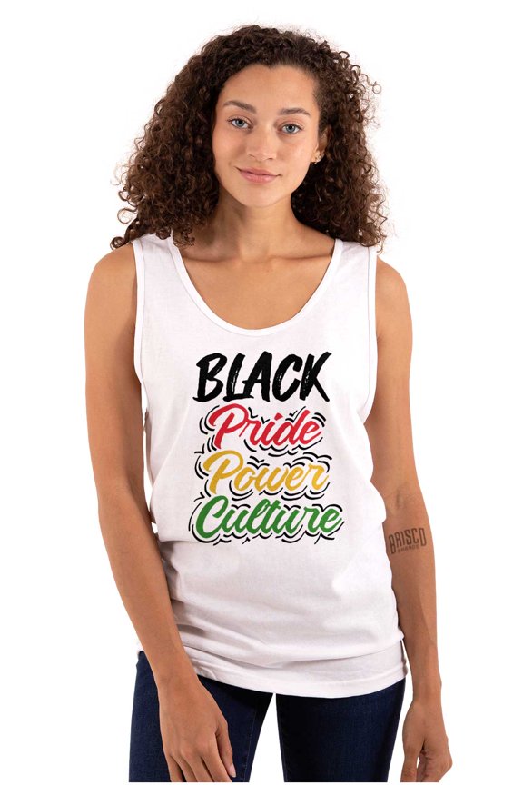 Black History Pride Power Culture Tank Top Tee Shirt Women Brisco Brands X