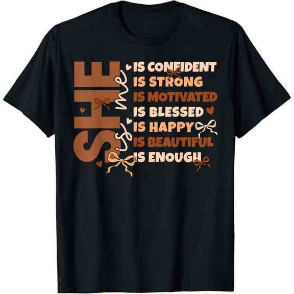 Black History She is Me Strong Educated Blessed Women T-Shirt