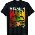 thumbnail image 1 of Black History Shirts for Women Melanin Queen African Hair T-Shirt, 1 of 5