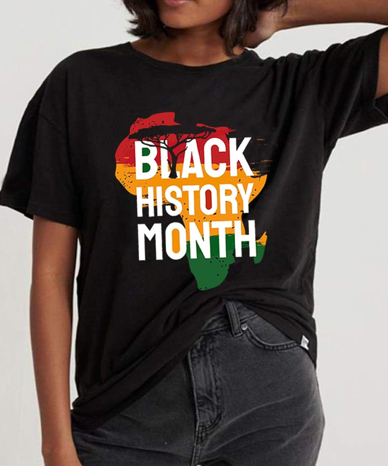 Black History Month T-Shirts For Women - Loose Fit Graphic Tees Celebration