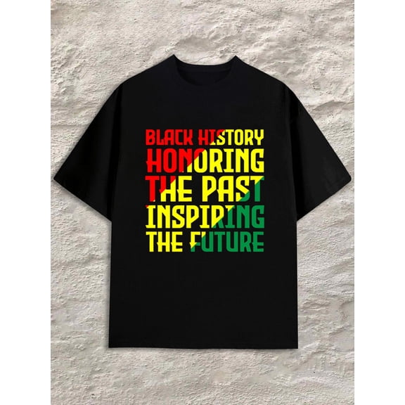 Black History T-Shirt men's black Hip-hop streetwear Casual Unisex Shirt Short Sleeve tshirts Classic Unisex Shirt Cotton tshirts Unique Design Unisex Shirt Graphic tshirts