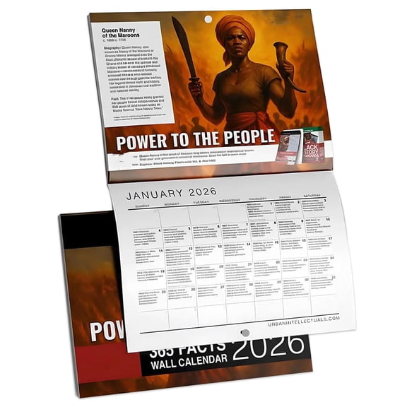 Black History Wall Calendar 2026 11"x17" Open, Thick Sturdy Paper