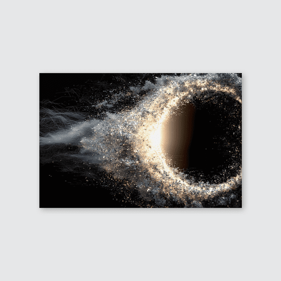 Black Hole Canvas Wall Art – Solar Eclipse Galaxy Poster Full Size 24''x36'' The Golden Shop