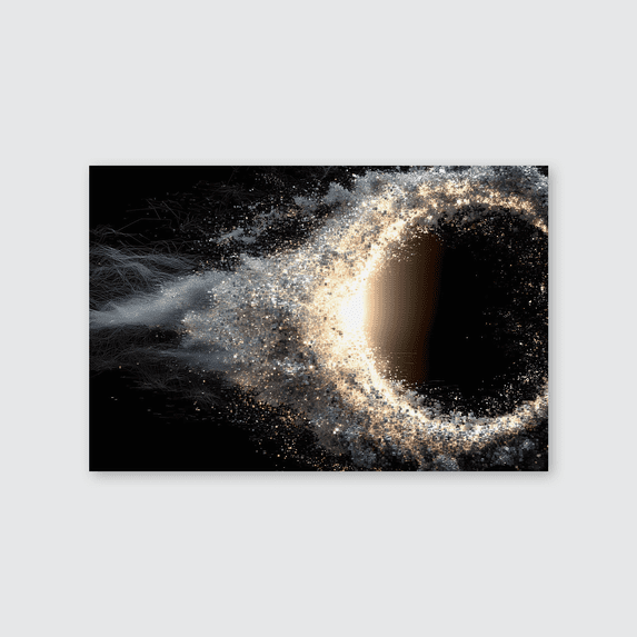 Black Hole Canvas Wall Art – Solar Eclipse Galaxy Poster Full Size 24''x36'' The Golden Shop