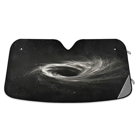 Black Hole Car Windshield Sun Shade Foldable Car Front Window Visor Heat and UV Protection 53x23.5