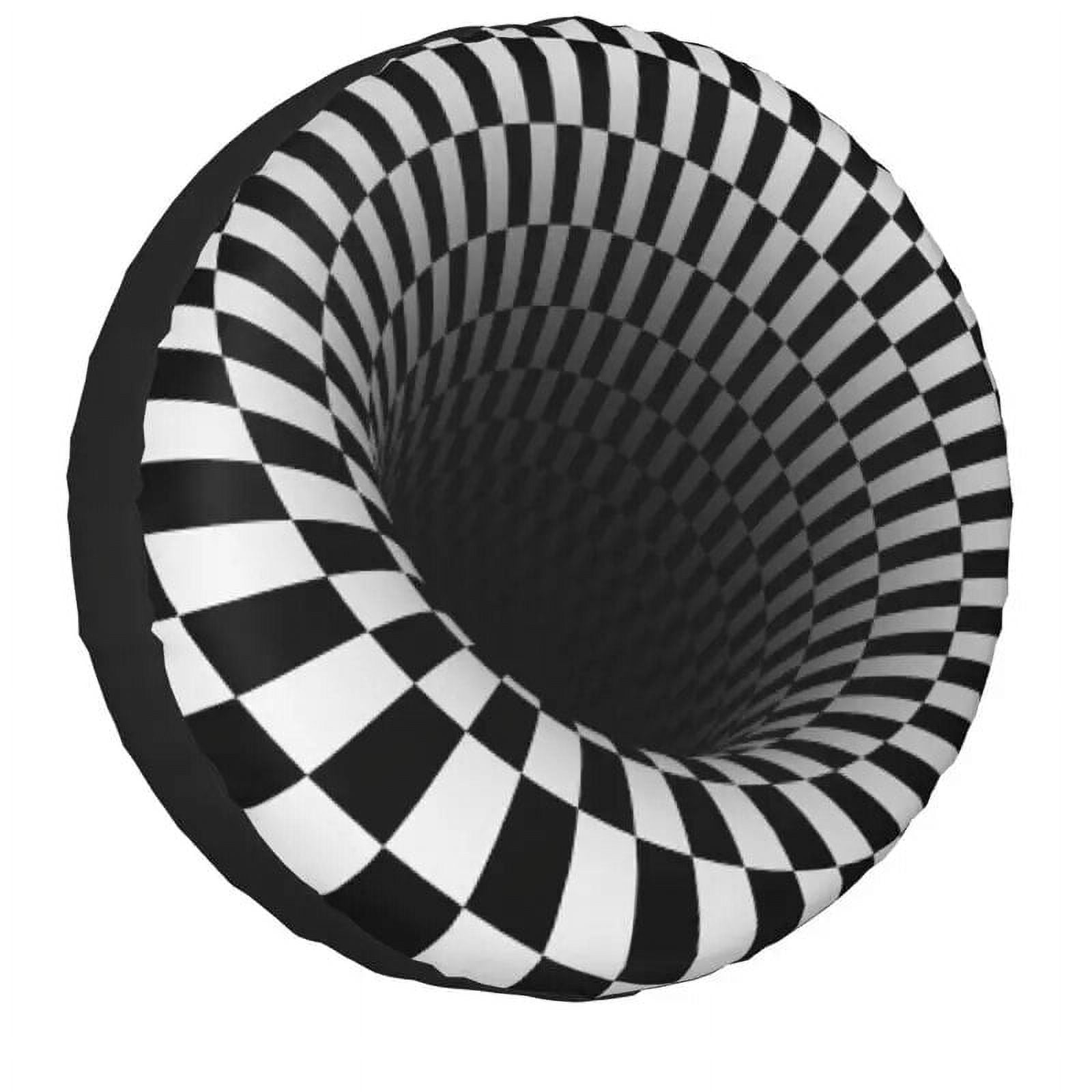 Black Hole Geometry Visual Spare Wheel Tire Cover forRAV4 Prado