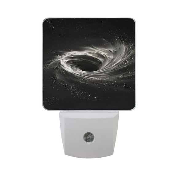 Black Hole Night Light 2 Pack LED Nightlight Plug into Wall Dusk to Dawn Sensor Soft White