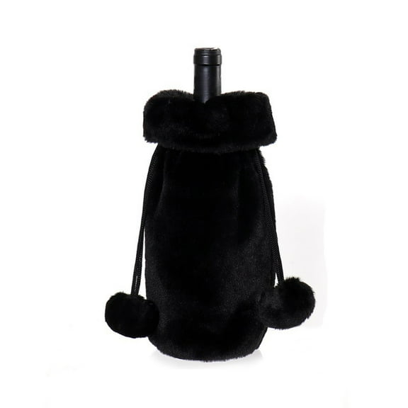 Black Holiday Christmas Style Champagne And Wine Bottles Sleeve For Christmas Decorations Small Wine Sleeve Polyester Material Festive Accent