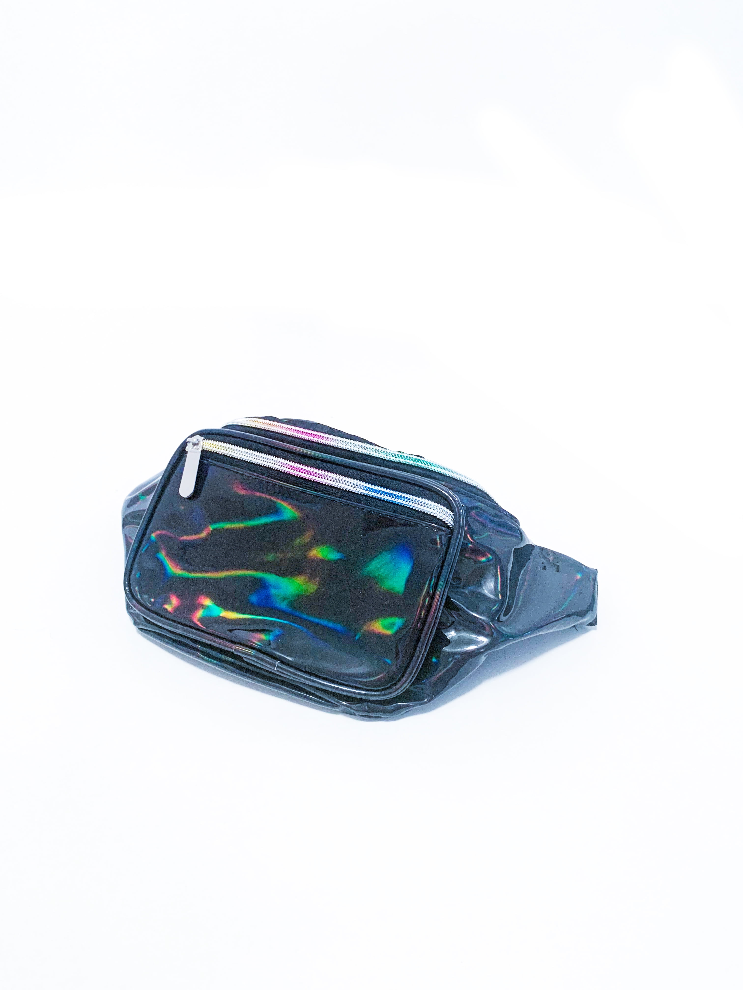 Black Holographic Metallic Fanny Pack Bachelorette Hip Pack Bachelorette Outfit 90s Outfit Ideas Bridesmaid Gift Walmart