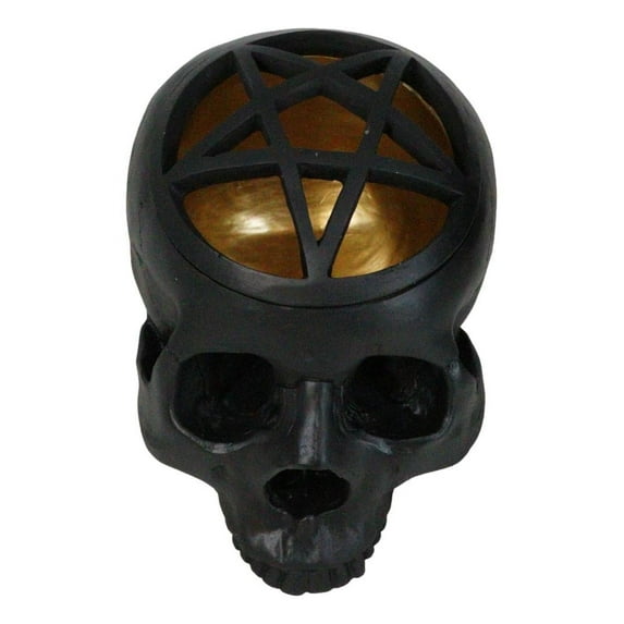 Black Holy Grail Talisman Pentagram Witch Skull Decorative Trinket Box Figurine