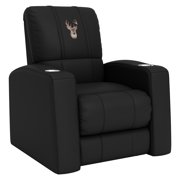Black Home Theater Recliner with Deer Head Logo, Premium Upholstery, Lumbar Support, Reclining Backrest, Plush Cushioning, for Home Theater & Bar & Kitchen