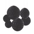 thumbnail image 1 of Black Honeycomb Hanging Decor - Party Decor - 6 Pieces, 1 of 1