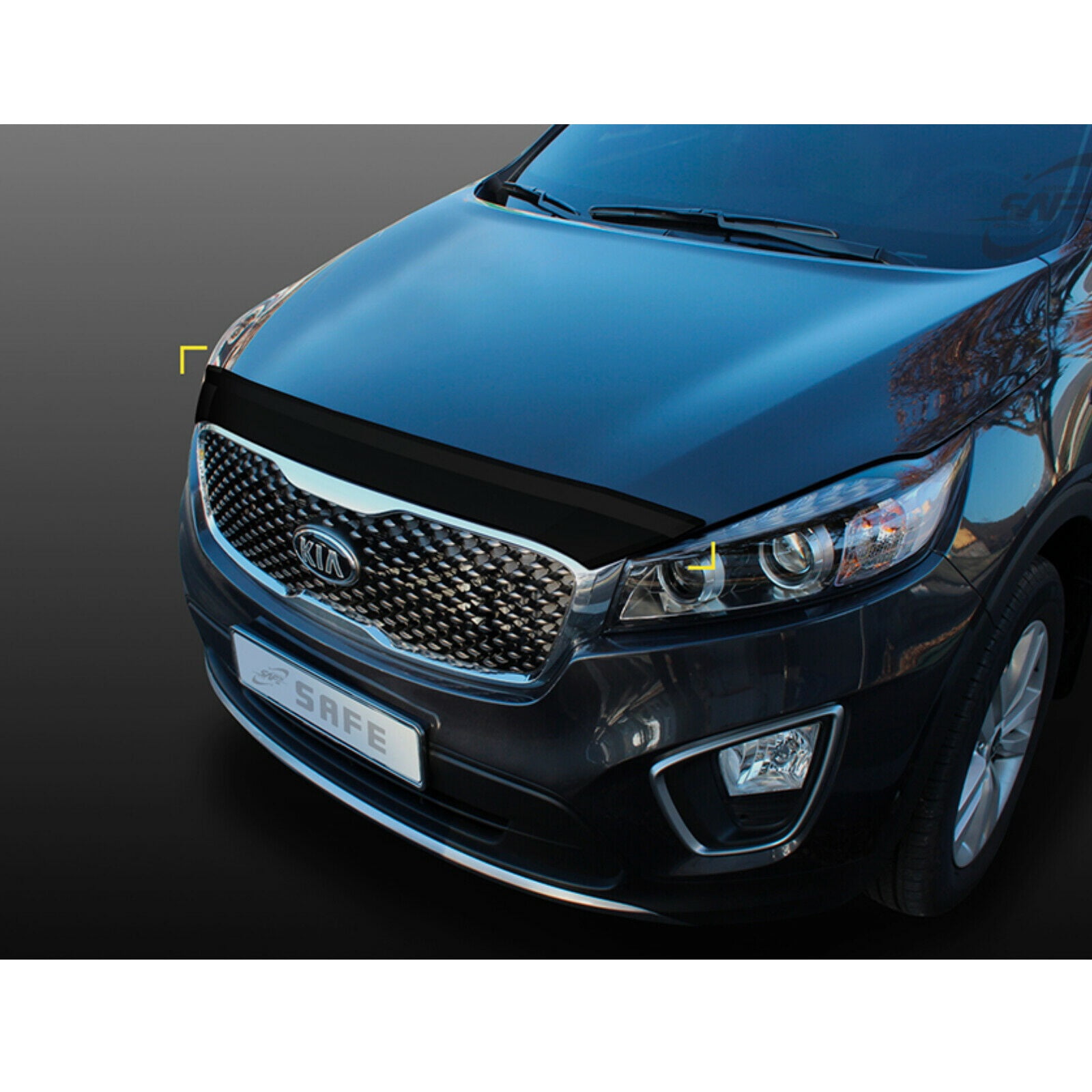 Black Hood Guard Wind Deflector Bug Shield for KIA 2016-2020 Sorento 