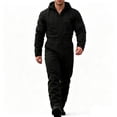 thumbnail image 1 of Black Hooded Work Jumpsuit, Long Sleeve Full Coverall For Cold Weather Outdoor Activities, 1 of 5