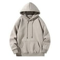 thumbnail image 1 of Black Hoodie Men,Casual Hoodie Solid Color Drawstring Pocket Comfortable Pullover for Everyday Use,Mens Sweatshirts,03 Dark Gray,3XL, 1 of 4