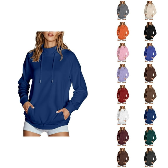 Black Hoodie Womens Hoodie Oversized Zip Up Hoodie Women Sweatshirt Casual Daily 2025 Women's Solid Color High Collar Hoodie With Side Pockets Non Velvet