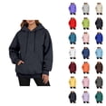 thumbnail image 1 of Black Hoodie Womens Sweatshirt Oversized Hoodie Women Casual Lightweight Zip Up Men's Casual Pullover Hoodie Long Sleeve Comfortable Winter Warm Lined Sweatshirt With Drawstring Pocket For Daily Wear, 1 of 4