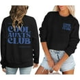 thumbnail image 1 of Black Hoodies for Women Cool Aunts Club Sweatshirt: Aunt Crewneck Sweatshirt Auntie Letter Print Long Sleeve Pullover Top Fall Trendy Outfits, 1 of 5