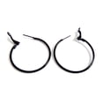 thumbnail image 1 of Black Hoop Earrings Simple Thin Hoops 2.25 inch Hoop Earrings, 1 of 1