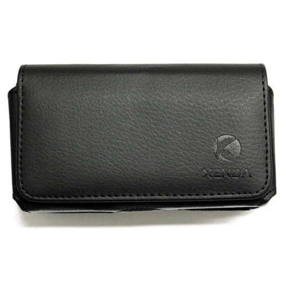 Black Horizontal Leather Case Compatible With Samsung Vitality, Transform Ultra, S390G S380C, R375C R355C, Jack i637, Illusion, Galaxy Proclaim Prevail Player 3.6 Centura Attain 4G Ace Plus