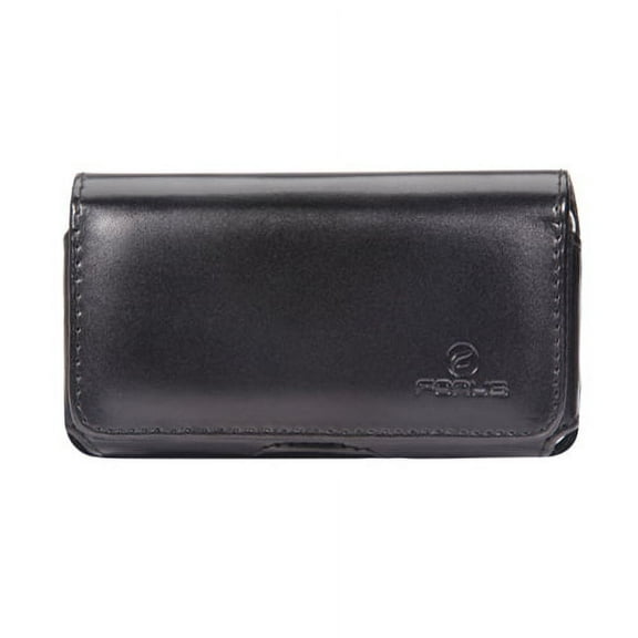 Black Horizontal Leather Case Compatible With Kyocera Hydro Vibe Life - LG Spree, Risio, Realm, Optimus Zone 3 L90 L70, F7 F60 F6, Exceed 2, Lucid 3, Logos, Leon, K3, Escape 2, Destiny