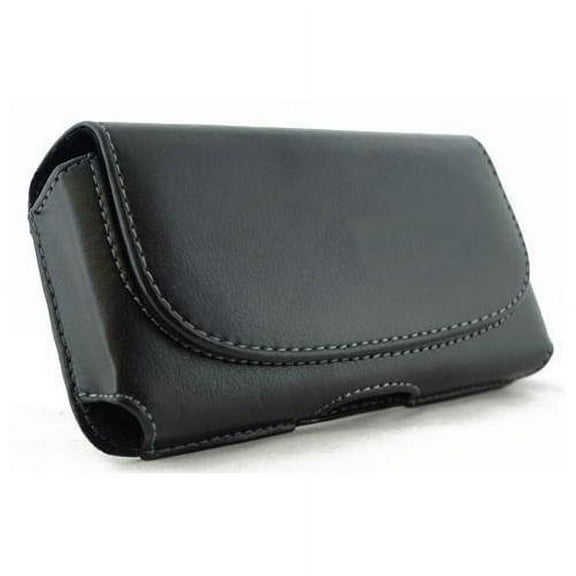 Black Horizontal Leather Case Cover Protective Pouch Holster Belt Clip w Loops Q7A for iPhone 5 5C 5S
