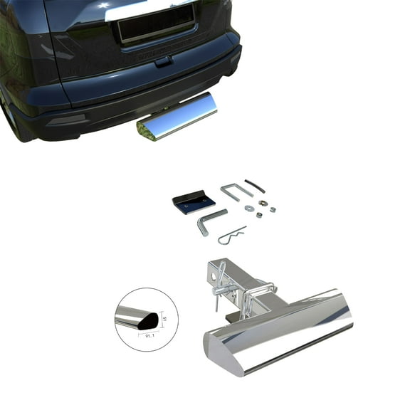 Black Horse 2" Inlet,12" Length Stainless Steel Razor Tow Hitch Step Rear Bumper Guard Protector Compatible with All Truck and SUVs Equipped W/ 2" Receivers Come W/Hitch pin&Anti-Rattling kit -RAZ12S