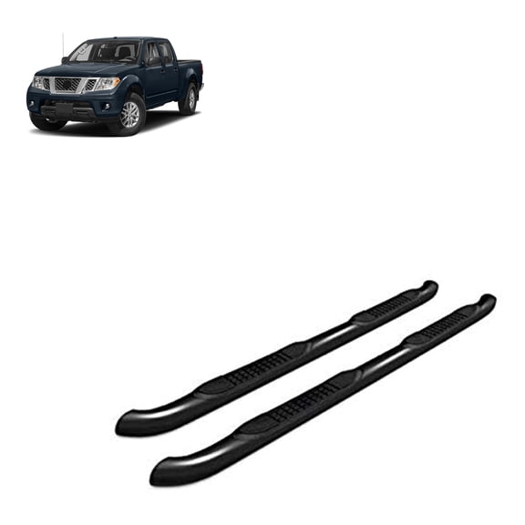Black Horse 3in Side Steps Black Compatible with 2005-2012 Suzuki Equator Crew Cab|2005-2024 Nissan Frontier Crew Cab-9NIFRCA