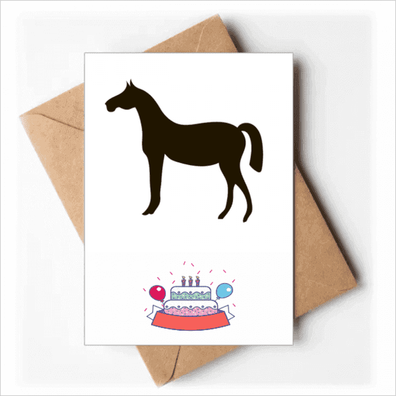 Black Horse Animal Portrayal Happy Birthday Greeting Cards Envelopes Blank