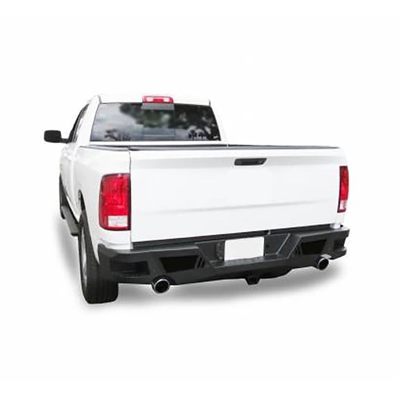 Black Horse Armour Heavy Duty Rear Bumper Black Compatible with 09-10 Dodge Ram 1500|11-18 Ram 1500|19-24 Ram 1500 Classic|2010 Dodge Ram 2500|11-24 Ram 2500|10 Dodge Ram 3500|11-24 Ram 3500-ARB-RA20