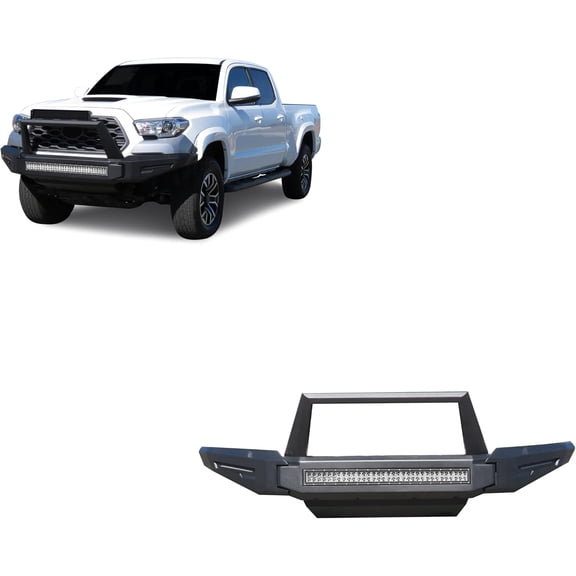 Black Horse Armour II Heavy Duty Modular Front Bumper Modular Matte Black Compatible with 2016-2023 Toyota Tacoma-AFB-TA21-K2
