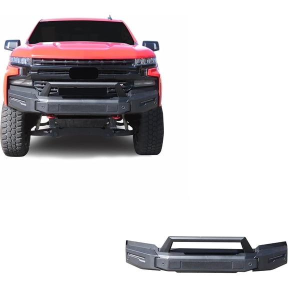 Black Horse Armour II Heavy Duty Modular Front Bumper Modular Matte Black Compatible with 2019-2021 Chevrolet Silverado 1500-AFB-SI20