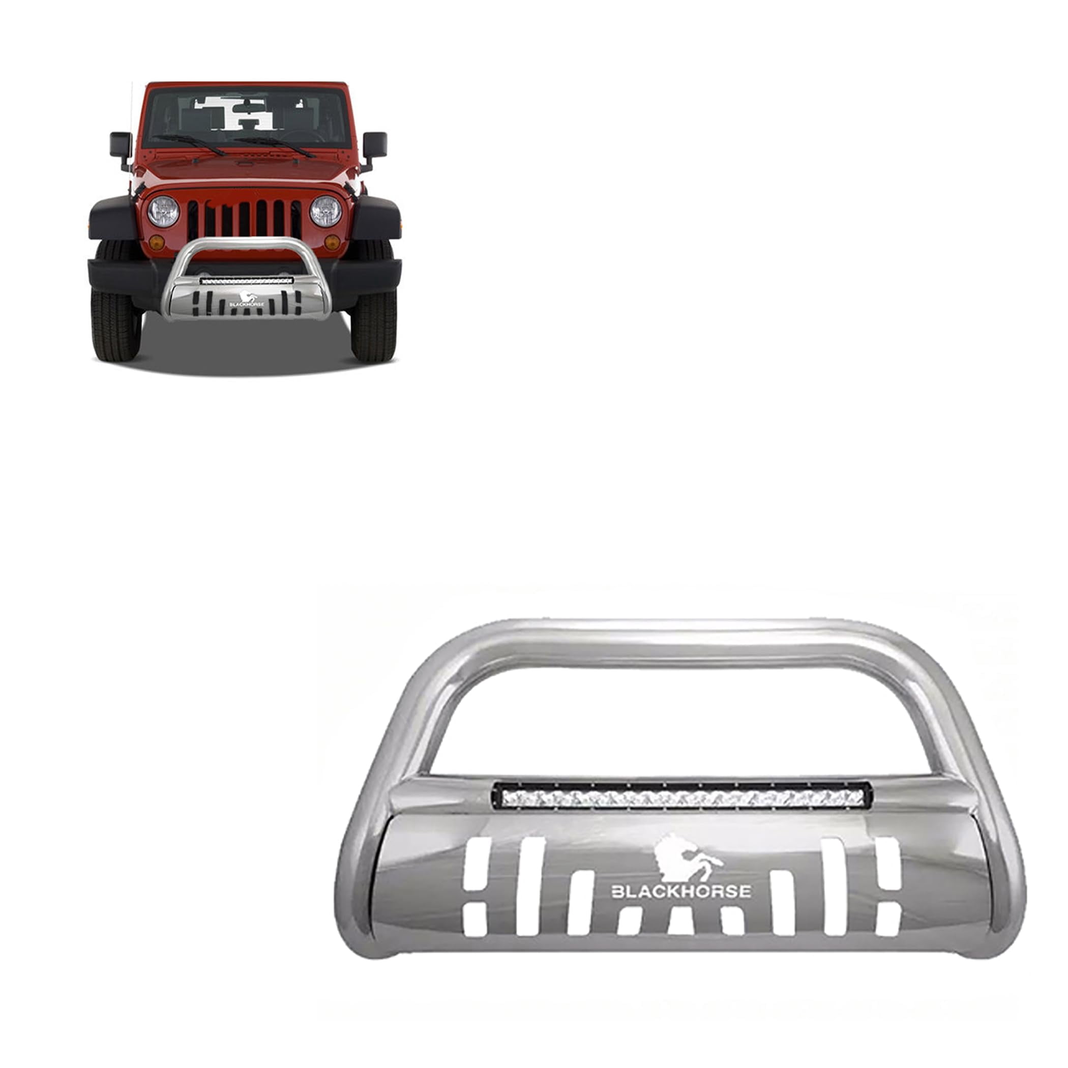 Black Horse Stainless Steel Bull Bar With Skid Plate For Ford Explorer/Ranger/Mountaineer (1996-2001) 7 thumbnail image