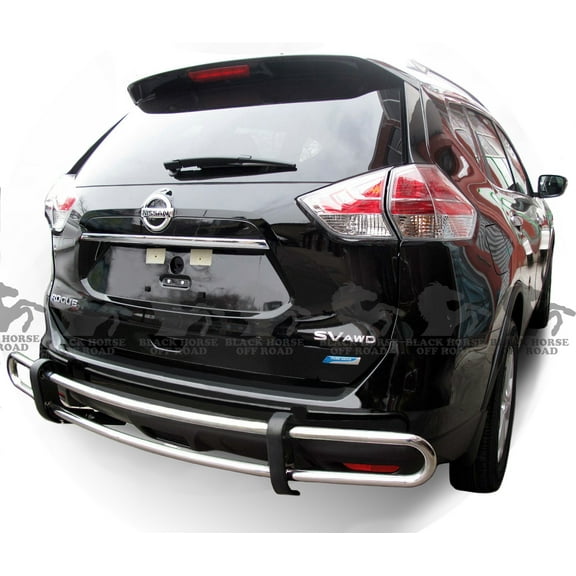 Black Horse, Black Stainless Steel Rear Automotive Bumper Cover and Guards