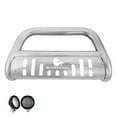 thumbnail image 1 of Black Horse Bull Bar Incl. pair of 5.3"Dia.LED Lights w/Black Trim Rings Skid Plate Stainless Steel Compatible with 1999-2004 Jeep Grand Cherokee-CBS-JEB4001SP-PLFB, 1 of 1