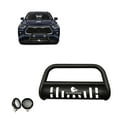 thumbnail image 1 of Black Horse Bull Bar-T Textured Black Come with Pair of 5.3" Dia. LED Flood Lights With Black Trim Rings Compatible with 2020-2023 Toyota Highlander-CBT-F547SP-PLFB, 1 of 9